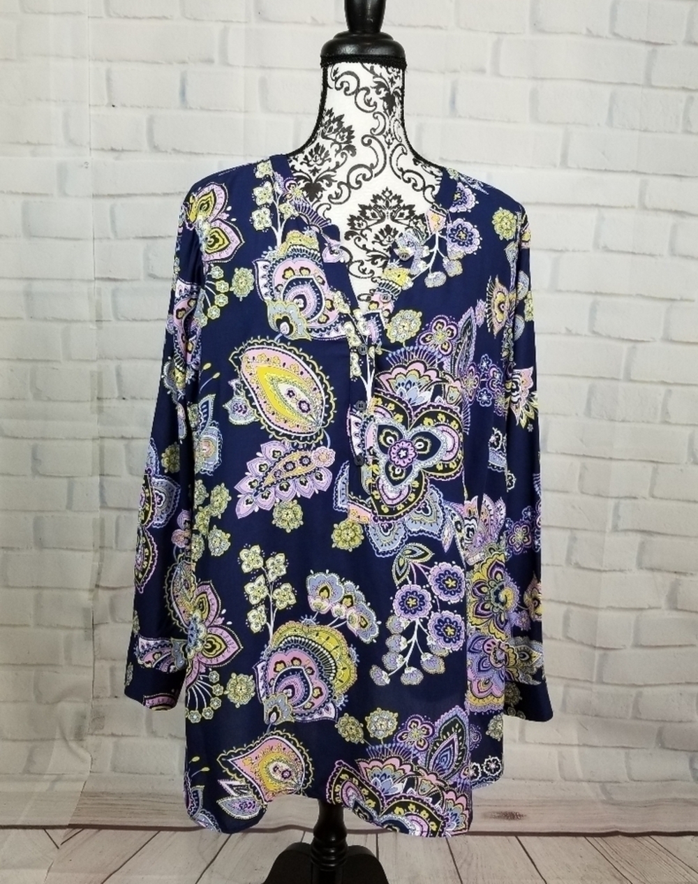 Talbots floral print popover top size 3x petite